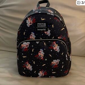 Loungefly Marvel Black Backpack with Character Print